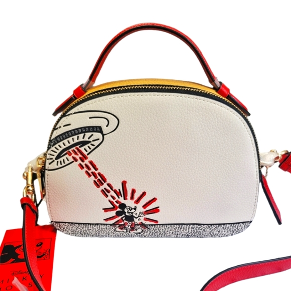 New Coach Disney Mickey Mouse Keith Haring Serena Satchel Crossbody bag - Picture 2 of 7